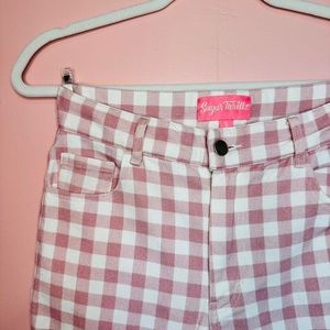 Dollskill Sugar Thrillz Pink Gingham Denim Pants